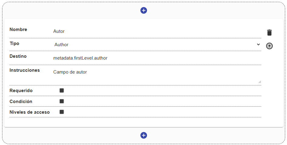 Configuración del campo autor