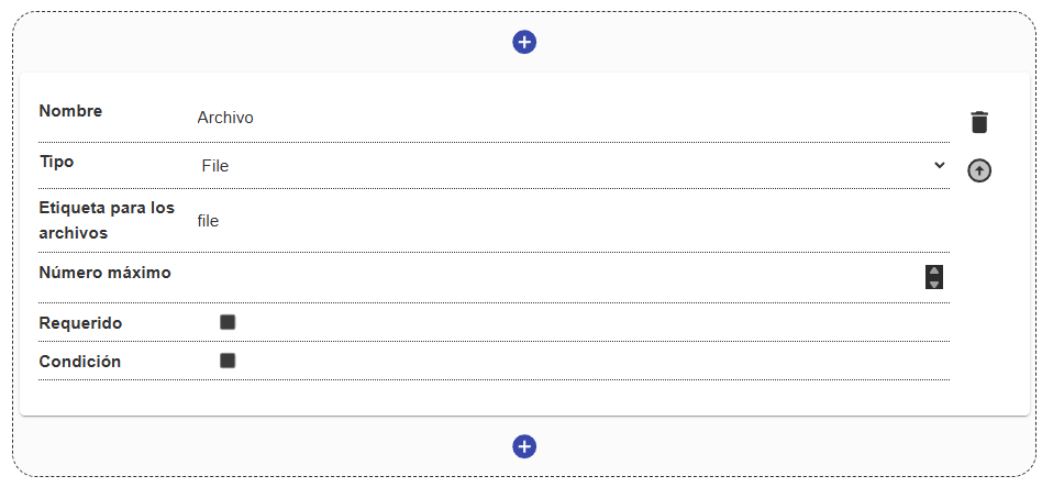 Configuración del campo archivo