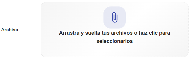 Campo archivo en el formulario