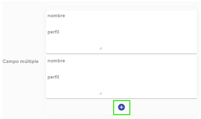 Grupo repetible en el formulario