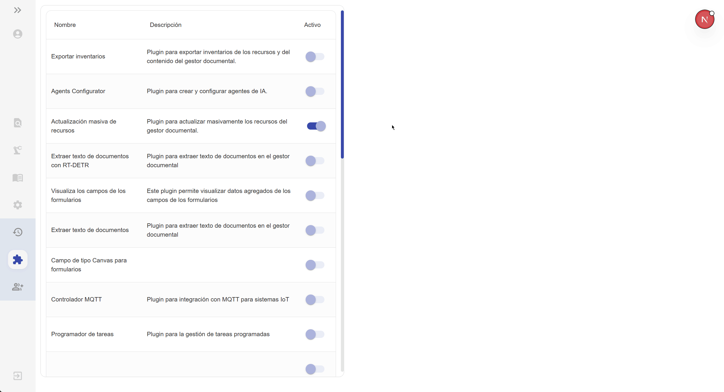 Activar el plugin generador de inventarios