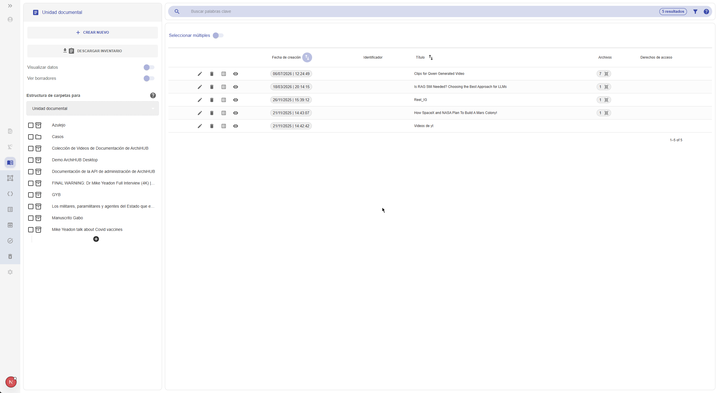 Generar y descargar un inventario