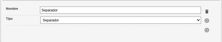 Formulario de configuración del separador